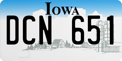 IA license plate DCN651