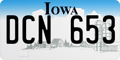 IA license plate DCN653