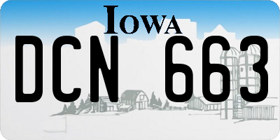 IA license plate DCN663