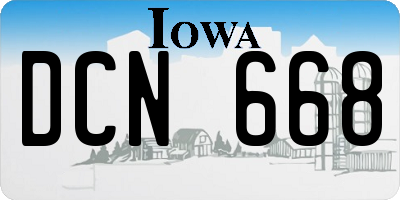 IA license plate DCN668