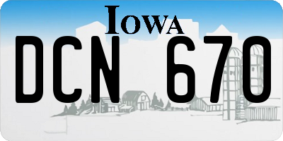 IA license plate DCN670