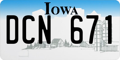 IA license plate DCN671