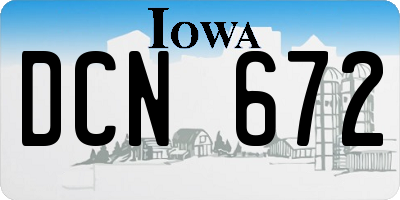 IA license plate DCN672
