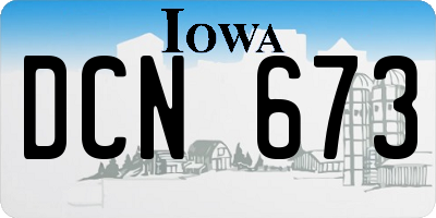 IA license plate DCN673
