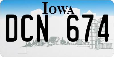 IA license plate DCN674