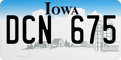 IA license plate DCN675