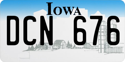 IA license plate DCN676
