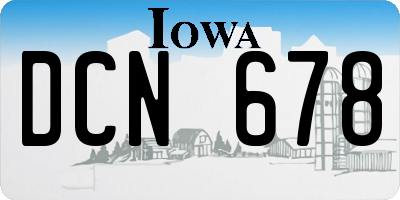 IA license plate DCN678