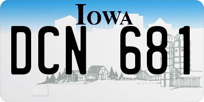 IA license plate DCN681