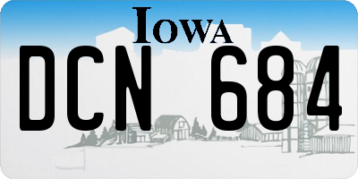 IA license plate DCN684