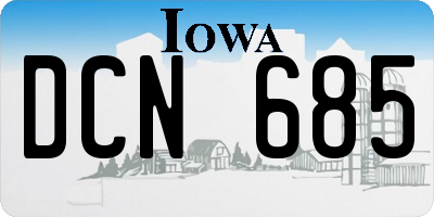 IA license plate DCN685