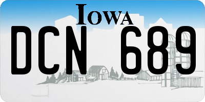 IA license plate DCN689