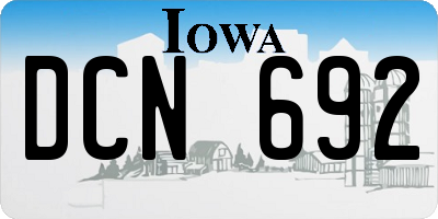 IA license plate DCN692