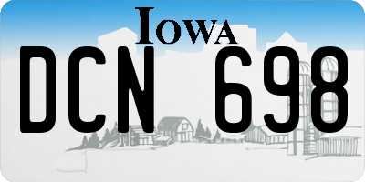 IA license plate DCN698