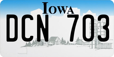IA license plate DCN703
