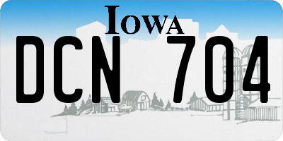 IA license plate DCN704