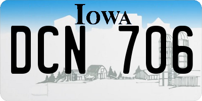 IA license plate DCN706