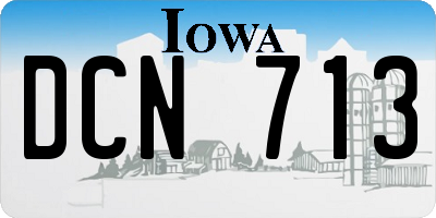 IA license plate DCN713