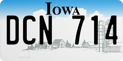 IA license plate DCN714