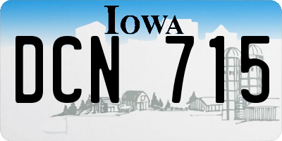 IA license plate DCN715