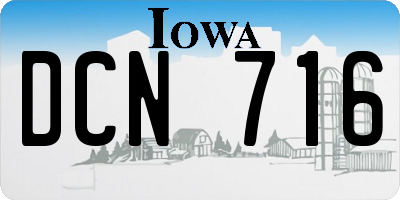 IA license plate DCN716