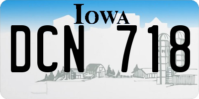 IA license plate DCN718