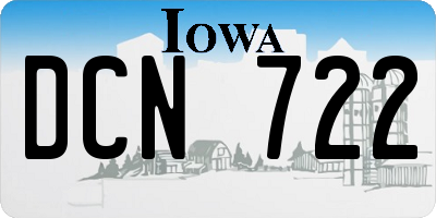 IA license plate DCN722