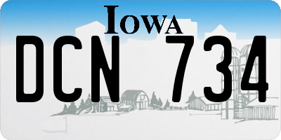 IA license plate DCN734