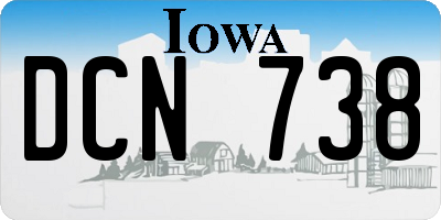 IA license plate DCN738