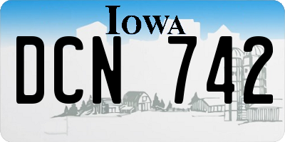 IA license plate DCN742
