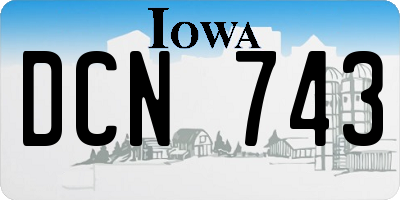 IA license plate DCN743