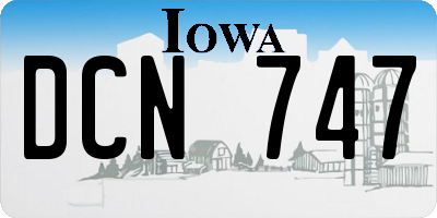 IA license plate DCN747