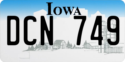 IA license plate DCN749