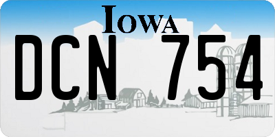 IA license plate DCN754