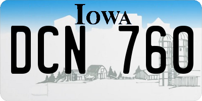 IA license plate DCN760