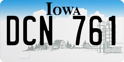 IA license plate DCN761
