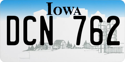 IA license plate DCN762