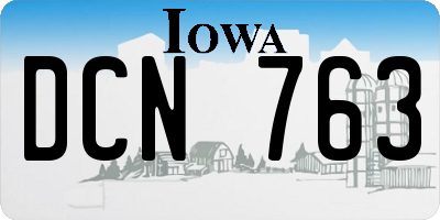 IA license plate DCN763
