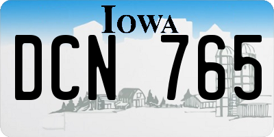 IA license plate DCN765