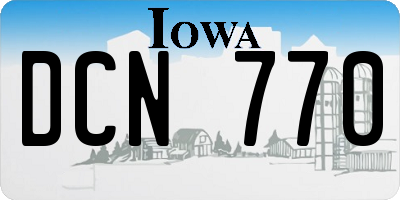 IA license plate DCN770