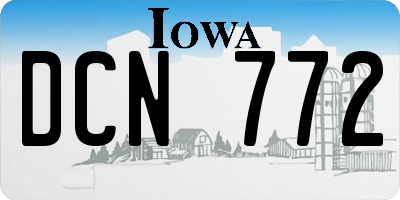 IA license plate DCN772