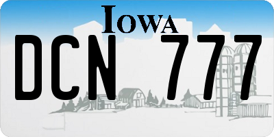 IA license plate DCN777