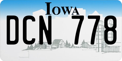 IA license plate DCN778