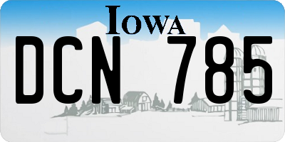 IA license plate DCN785