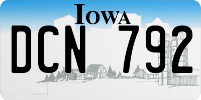 IA license plate DCN792