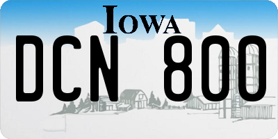 IA license plate DCN800