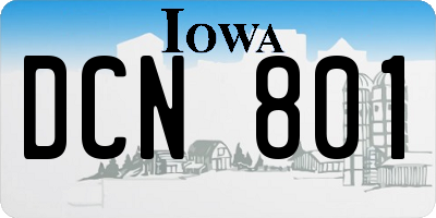 IA license plate DCN801