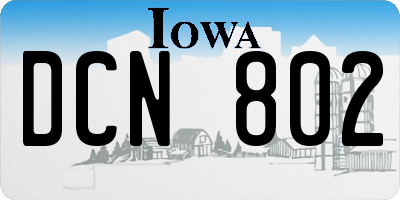 IA license plate DCN802