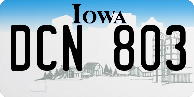 IA license plate DCN803