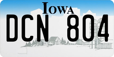 IA license plate DCN804